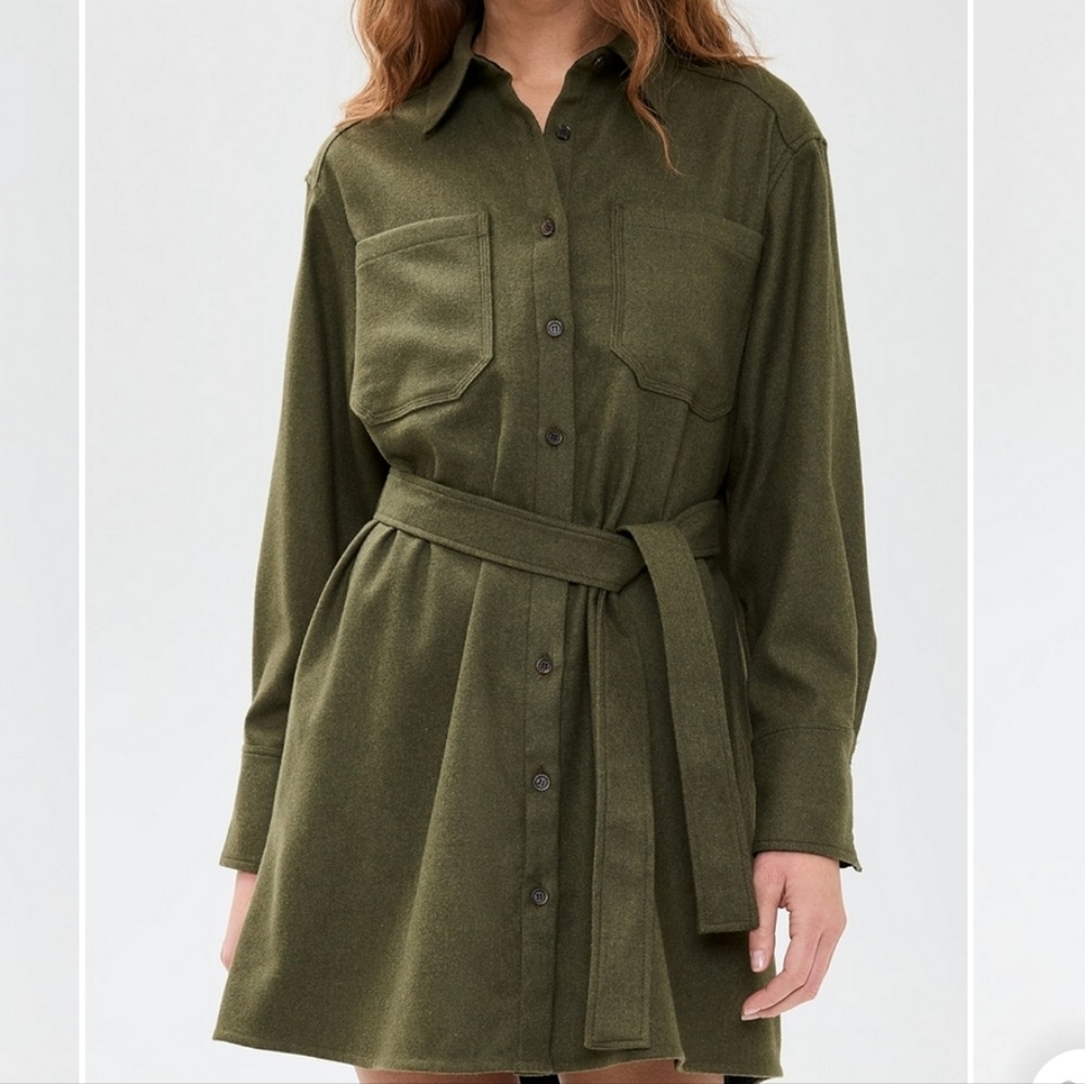 La Ligne New York Wool Shirt Dress Womens XS
